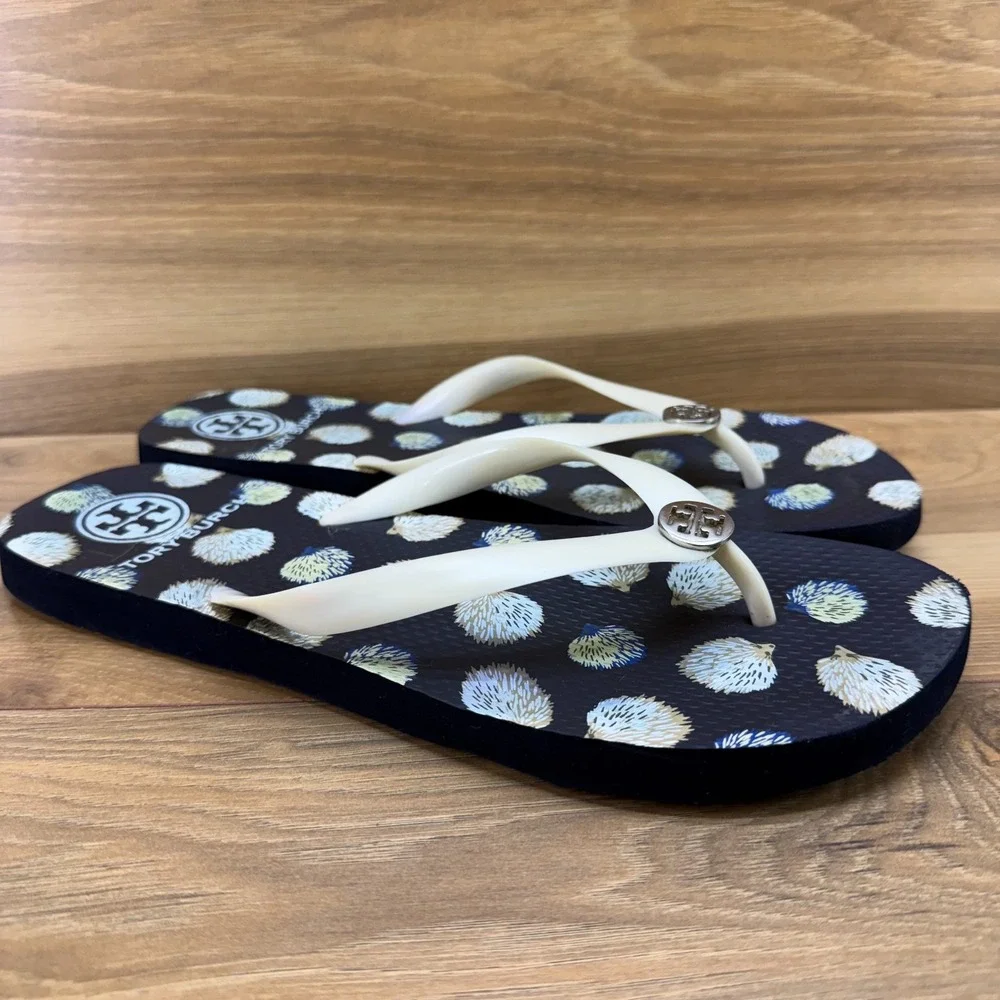 Tory Burch Hedgehog Porcupine Flip Flop Thong Sandals Womens 12 Vacation Travel